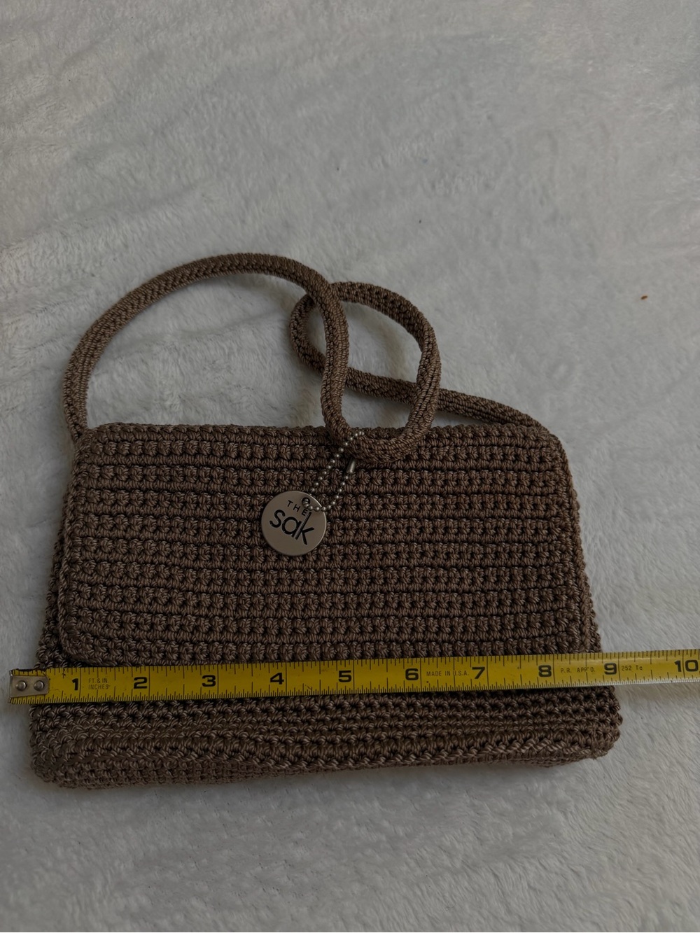 The Sak Brown/Taupe Woven Crochet Handbag Tote